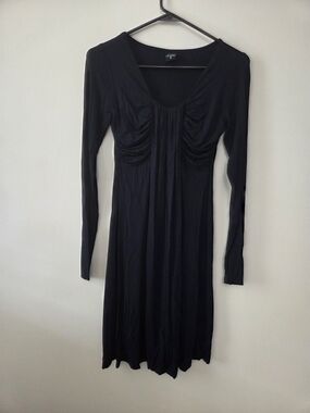 Olian Maternity Navy Ruched Front Accent Long Sleeve Dress-Size XS